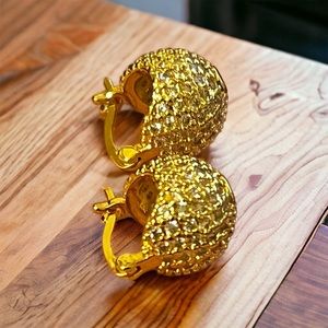 Gold disco ball earrings